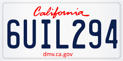CA license plate 6UIL294