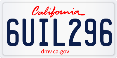 CA license plate 6UIL296