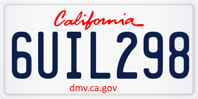 CA license plate 6UIL298