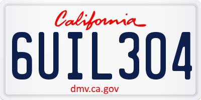 CA license plate 6UIL304