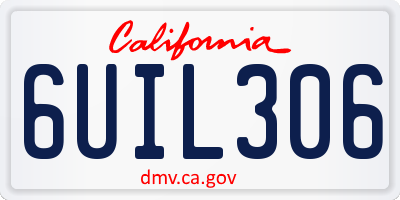 CA license plate 6UIL306