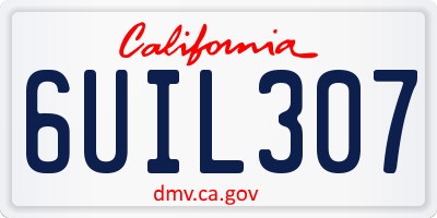 CA license plate 6UIL307