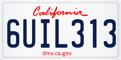 CA license plate 6UIL313