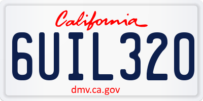 CA license plate 6UIL320