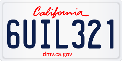 CA license plate 6UIL321