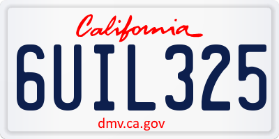 CA license plate 6UIL325