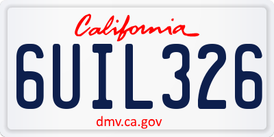 CA license plate 6UIL326