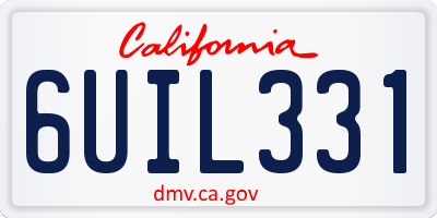 CA license plate 6UIL331