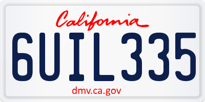 CA license plate 6UIL335