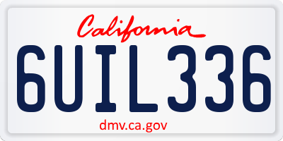CA license plate 6UIL336