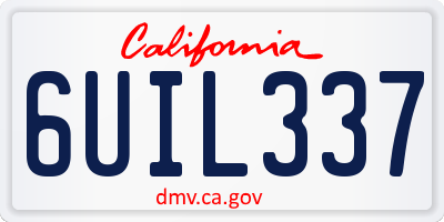 CA license plate 6UIL337