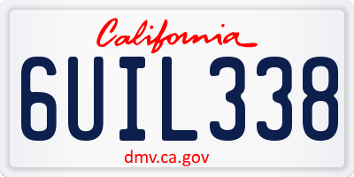 CA license plate 6UIL338