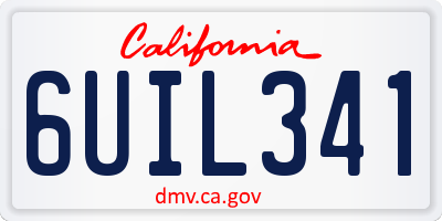 CA license plate 6UIL341