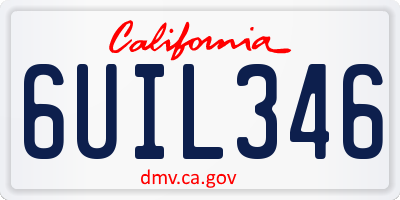 CA license plate 6UIL346