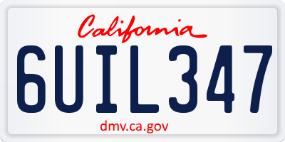CA license plate 6UIL347