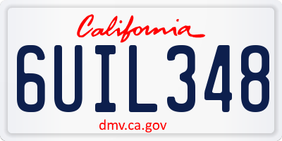 CA license plate 6UIL348