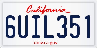 CA license plate 6UIL351