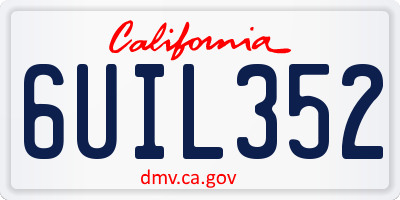 CA license plate 6UIL352