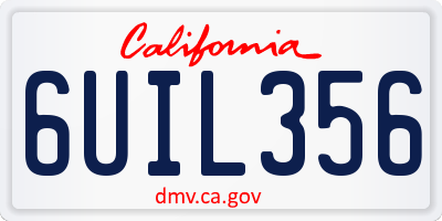 CA license plate 6UIL356