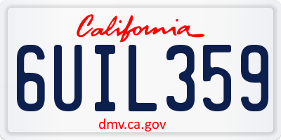 CA license plate 6UIL359