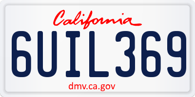 CA license plate 6UIL369