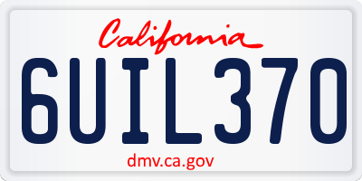 CA license plate 6UIL370