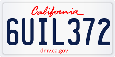 CA license plate 6UIL372