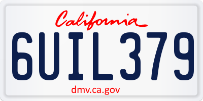 CA license plate 6UIL379