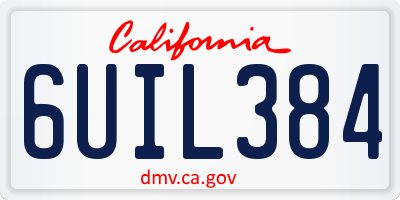 CA license plate 6UIL384
