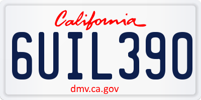 CA license plate 6UIL390