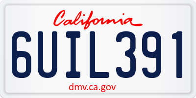CA license plate 6UIL391