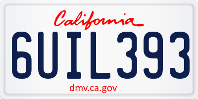 CA license plate 6UIL393