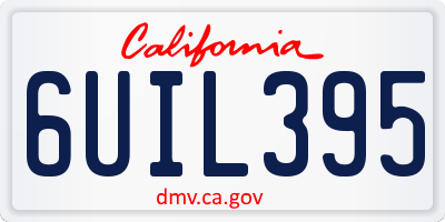 CA license plate 6UIL395