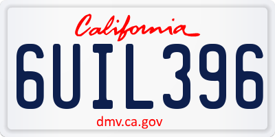 CA license plate 6UIL396