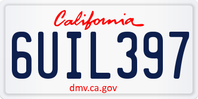 CA license plate 6UIL397
