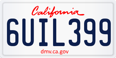 CA license plate 6UIL399