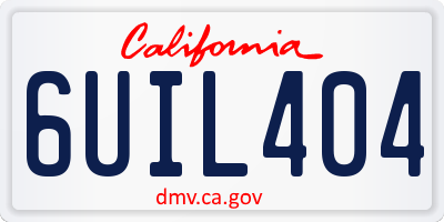 CA license plate 6UIL404