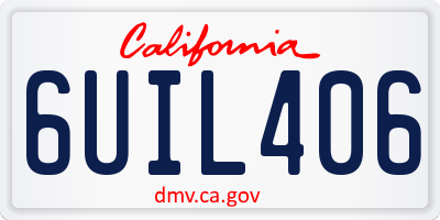 CA license plate 6UIL406