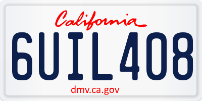 CA license plate 6UIL408