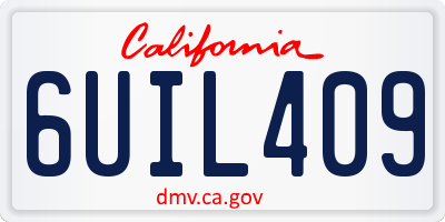 CA license plate 6UIL409