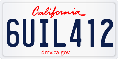 CA license plate 6UIL412