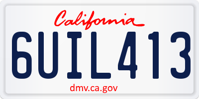 CA license plate 6UIL413