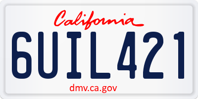 CA license plate 6UIL421