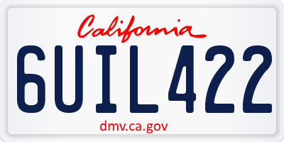 CA license plate 6UIL422