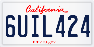 CA license plate 6UIL424