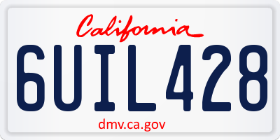 CA license plate 6UIL428