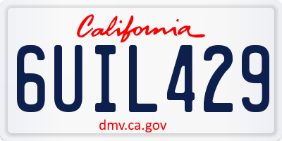 CA license plate 6UIL429
