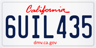 CA license plate 6UIL435