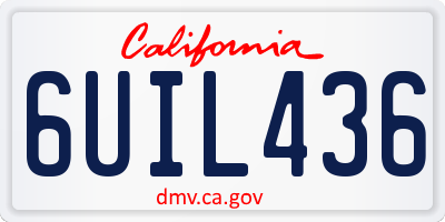 CA license plate 6UIL436