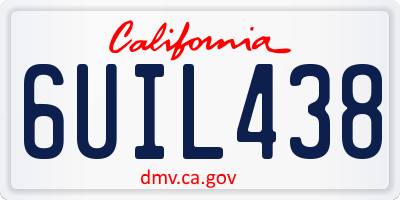 CA license plate 6UIL438